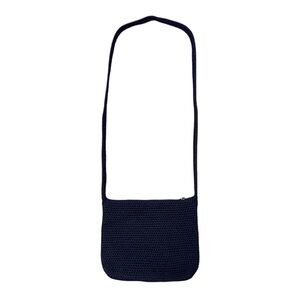 The Sak Crochet Purse Original Black Shoulder Crossbody Bag Zipper Boho